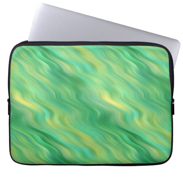 Funda Para Portátil Textura ondulada verde pino (Frente)
