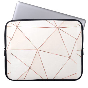 Funda Para Portátil Textura poligonal metálica de cobre con brillo de