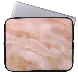 Funda Para Portátil Textura rosa de oro de mármol líquido