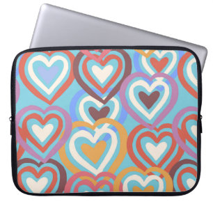 Funda Para Portátil Textura sin inconveniente con corazones divertidos