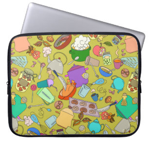 Funda Para Portátil Textura sin inconvenientes. Doodles dibujados a ma