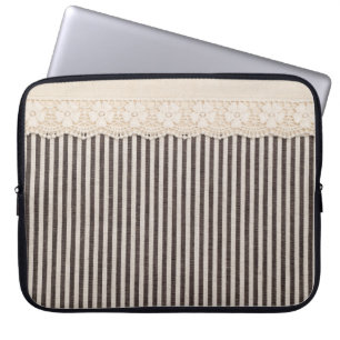 Funda Para Portátil Textura textil de tela de encaje, patrón de fondo.