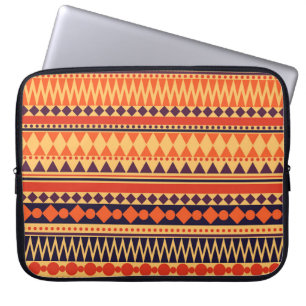 Funda Para Portátil Textura tribal: patrón de rayas vintage.