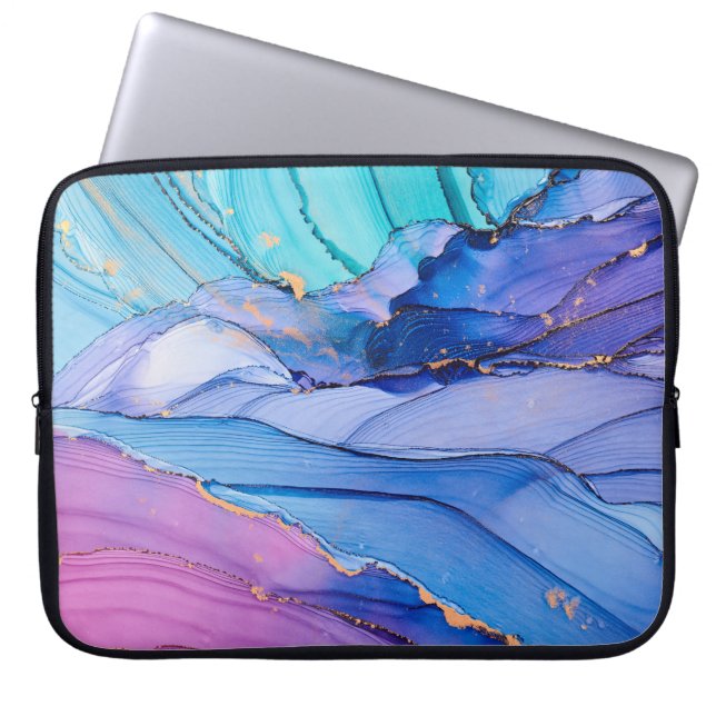 Funda Para Portátil Texturas fluidas y arte abstracto de lujo. (Frente)