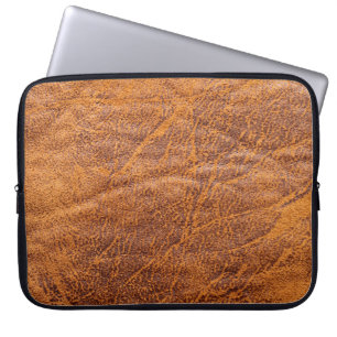 Funda Para Portátil Texturetextura de cuero marrón natural, cuero, esq