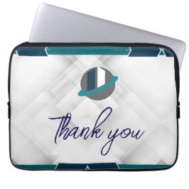 Funda Para Portátil Thank you & Logo white