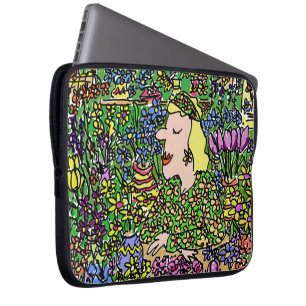 Funda Para Portátil The Camouflaged Florist. Illustration on a