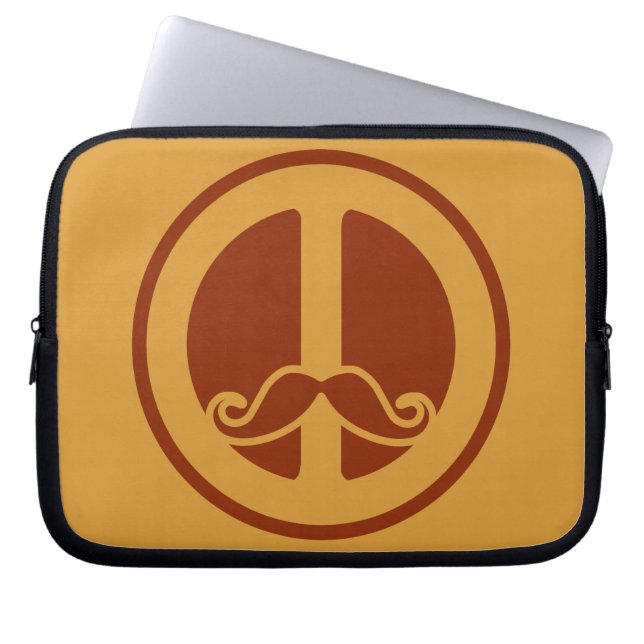 Funda Para Portátil The Peace Stache custom laptop sleeve (Frente)