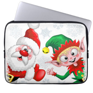 Funda Para Portátil Thumbup de caracteres de Navidades de Santa y Elf