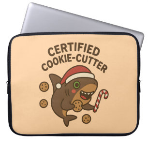 Funda Para Portátil Tiburón divertido de Navidad con broma de cortador