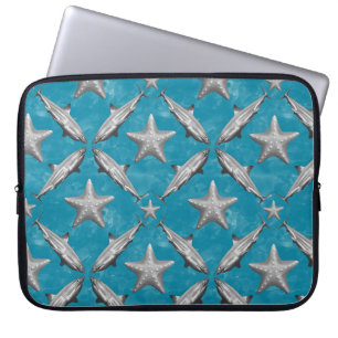 Funda Para Portátil Tiburones Starfish Ocean Life Nautical Coastal Blu