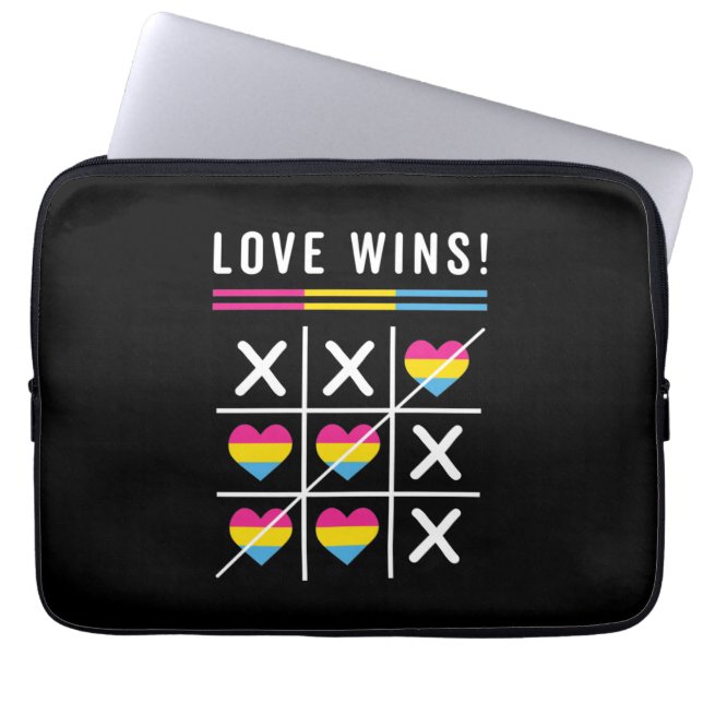 Funda Para Portátil Tic Tac Toe Love gana el orgullo LGBTQ Pansexual (Frente)