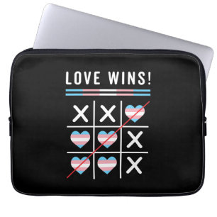 Funda Para Portátil Tic Tac Toe Love gana el orgullo transgénero LGBTQ