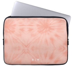 Funda Para Portátil Tie Dye Pastel moderno rosa coral