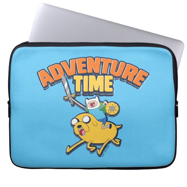Funda Para Portátil Tiempo de aventura | Finn Riding Jake (Frente)