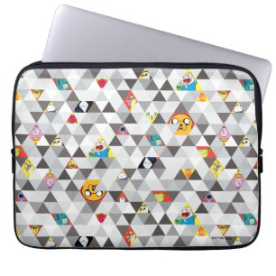 Funda Para Portátil Tiempo de aventura Patrón de caracteres triangul