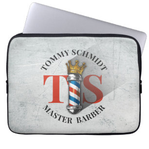 Funda Para Portátil Tienda de peinado de barbero Rey Corona Barber Pol