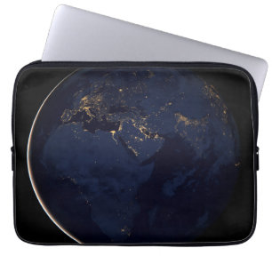 Funda Para Portátil Tierra completa con luces de la ciudad