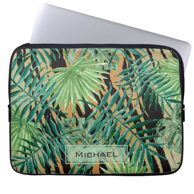 Funda Para Portátil Tiger Stripes Jungle Camouflage Personalised (Frente)