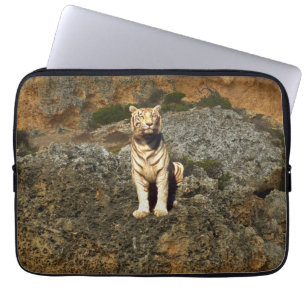 Funda Para Portátil Tigre blanco sobre rocas, estuche para iPad