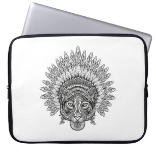Funda Para Portátil Tigre dibujado mano en estilo