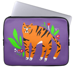Funda Para Portátil Tigre en flores