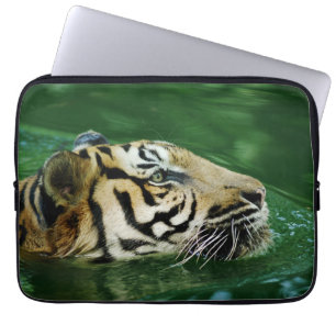 Funda Para Portátil Tigre Malayo Natando Disparo a la Cabeza