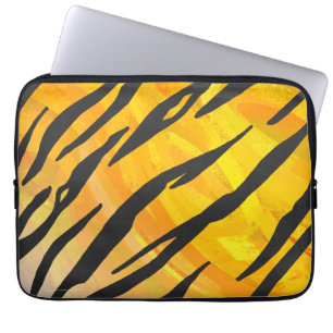 Funda Para Portátil Tigre negro y naranja estampado