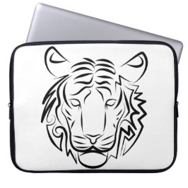 Funda Para Portátil Tigre tribal blanco y negro