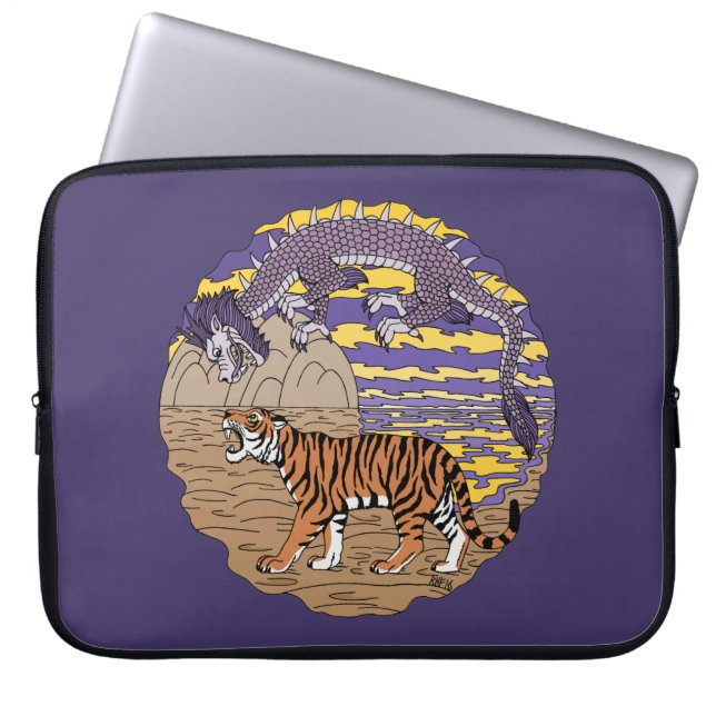 Funda Para Portátil Tigre y dragón (Frente)
