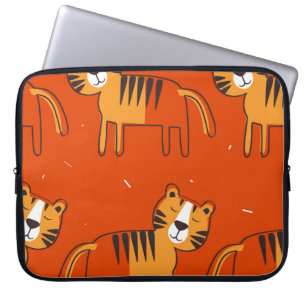 Funda Para Portátil Tigres coloridos con decoración de dibujos a mano