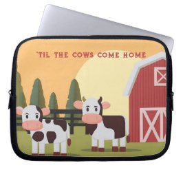 Funda Para Portátil Til the Cows Come Home Two Cows Red Barn Sunrise