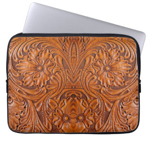 Funda Para Portátil Tinta de cuero de cuero en el rústico occidente de