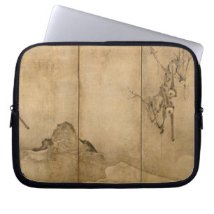 Funda Para Portátil Tinta japonesa en papel Gibbons Primates y paisaje