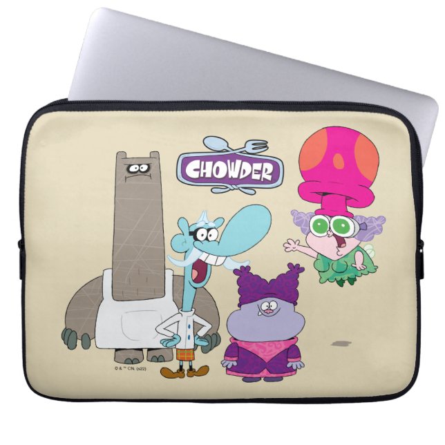Funda Para Portátil Tintzel, Mung, Chowder y Truffles (Frente)