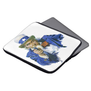 Funda Para Portátil Tío Sam Patriótico Vintage con Sombrero de Estrell