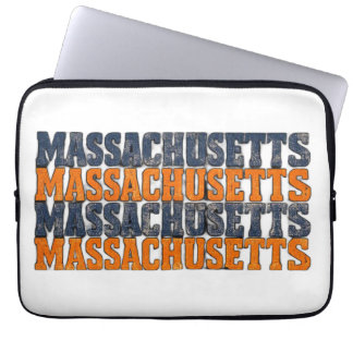 Funda Para Portátil Tipografía apilada de Massachusetts vintage deteri