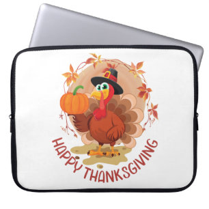 Funda Para Portátil Tipografía de Acción de Gracias Feliz