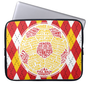 Funda Para Portátil Tipografía de bolas de fútbol