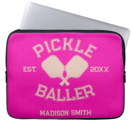 Funda Para Portátil Tipografía de la Colegiatura de Pickleball Pickle 