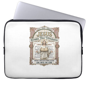 Funda Para Portátil Tipografía de la página del himnario de Jesús Himn