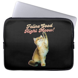 Funda Para Portátil Tipografía divertida de gatos con gatitos jugueton
