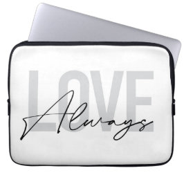 Funda Para Portátil Tipografía moderna, simple y urbana "Love Always"