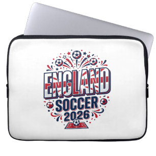 Funda Para Portátil Tipografía Negrita Fútbol Inglaterra 2026 País