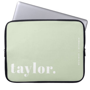 Funda Para Portátil Tipografía retro Mint Green Personalizado