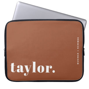 Funda Para Portátil Tipografía retro Terracota personalizada