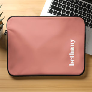Funda Para Portátil Tipografía Terracota Personalizada Gruesa