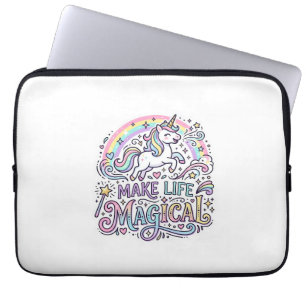 Funda Para Portátil Tipografía Vectorial Premium Unicornio Hace la Vid