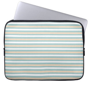 Funda Para Portátil Tiras azules, blancas y sonoras pasteles