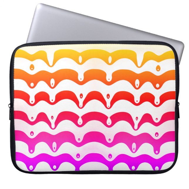 Funda Para Portátil Tiras de goteo psicodélicas del Jazzy Tropical (Frente)
